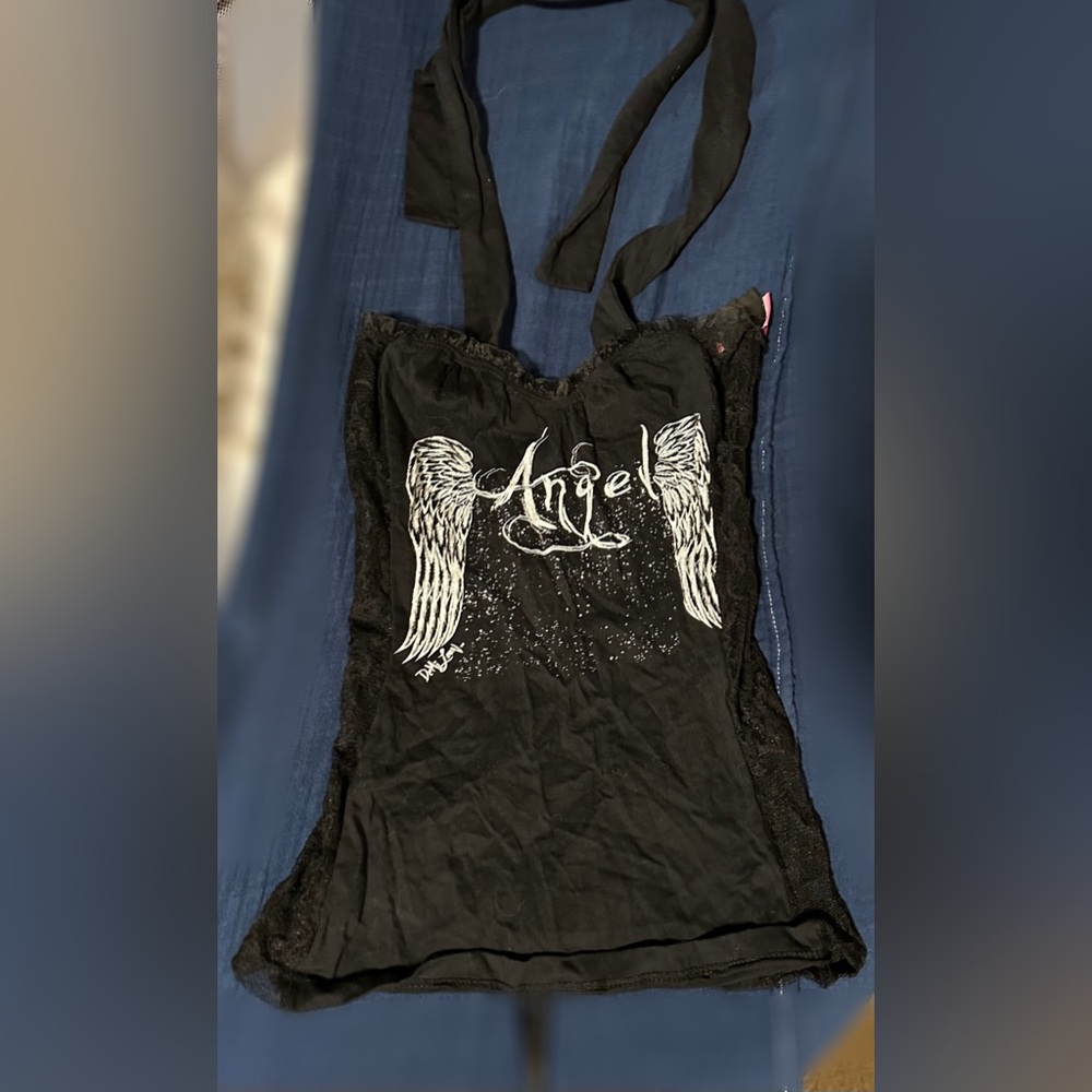 Demi Loon Black Angel Graphic Top